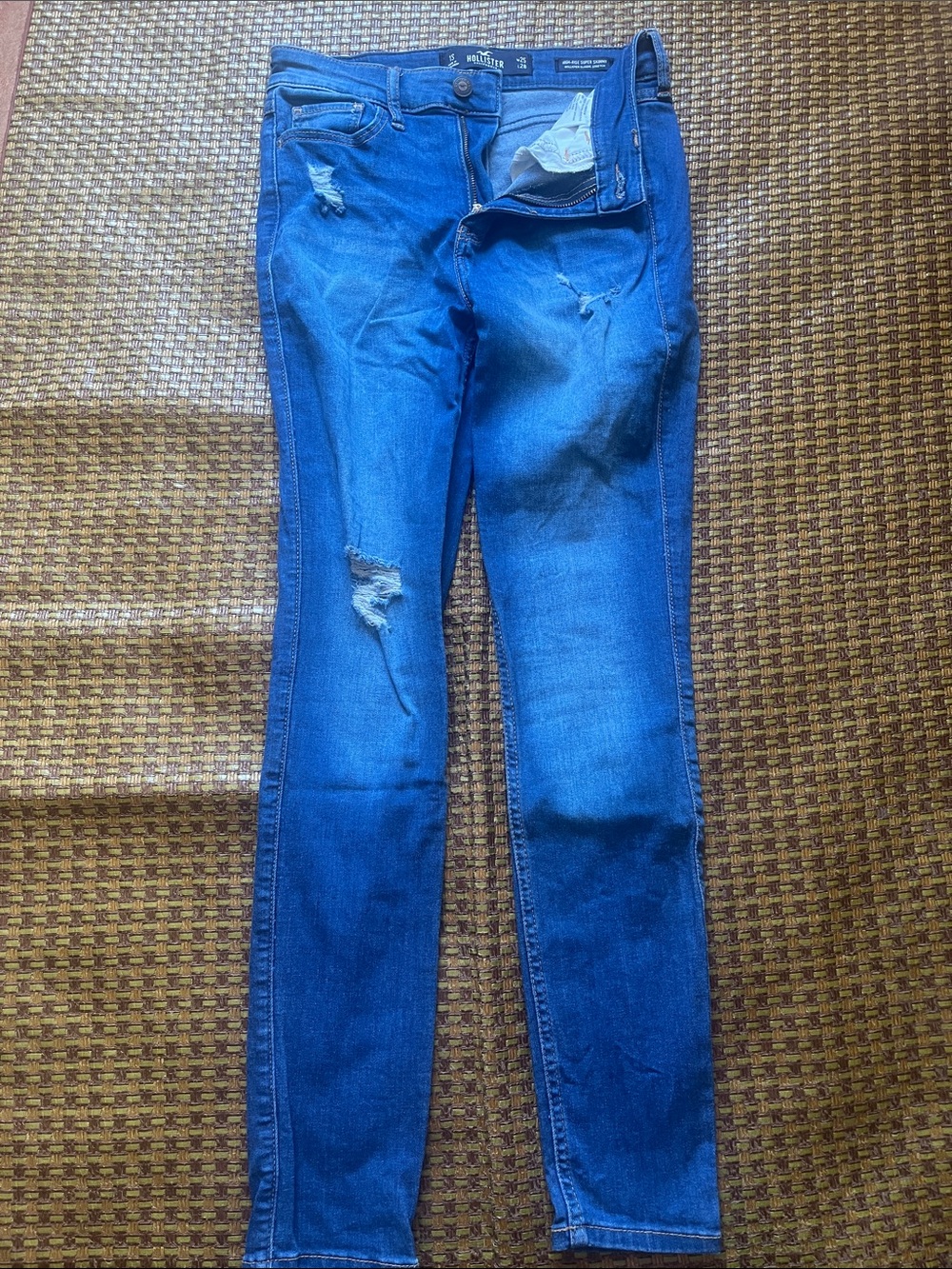 Hollister Royal Blue Distressed Skinny Jeans